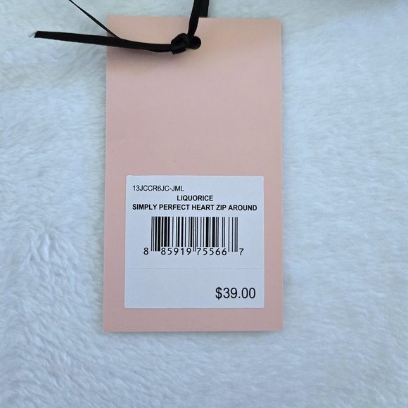 Juicy🍊 Couture "Simply Perfect" Black Heart🖤 Zip Around Coin Purse - NWT - Picture 16 of 16